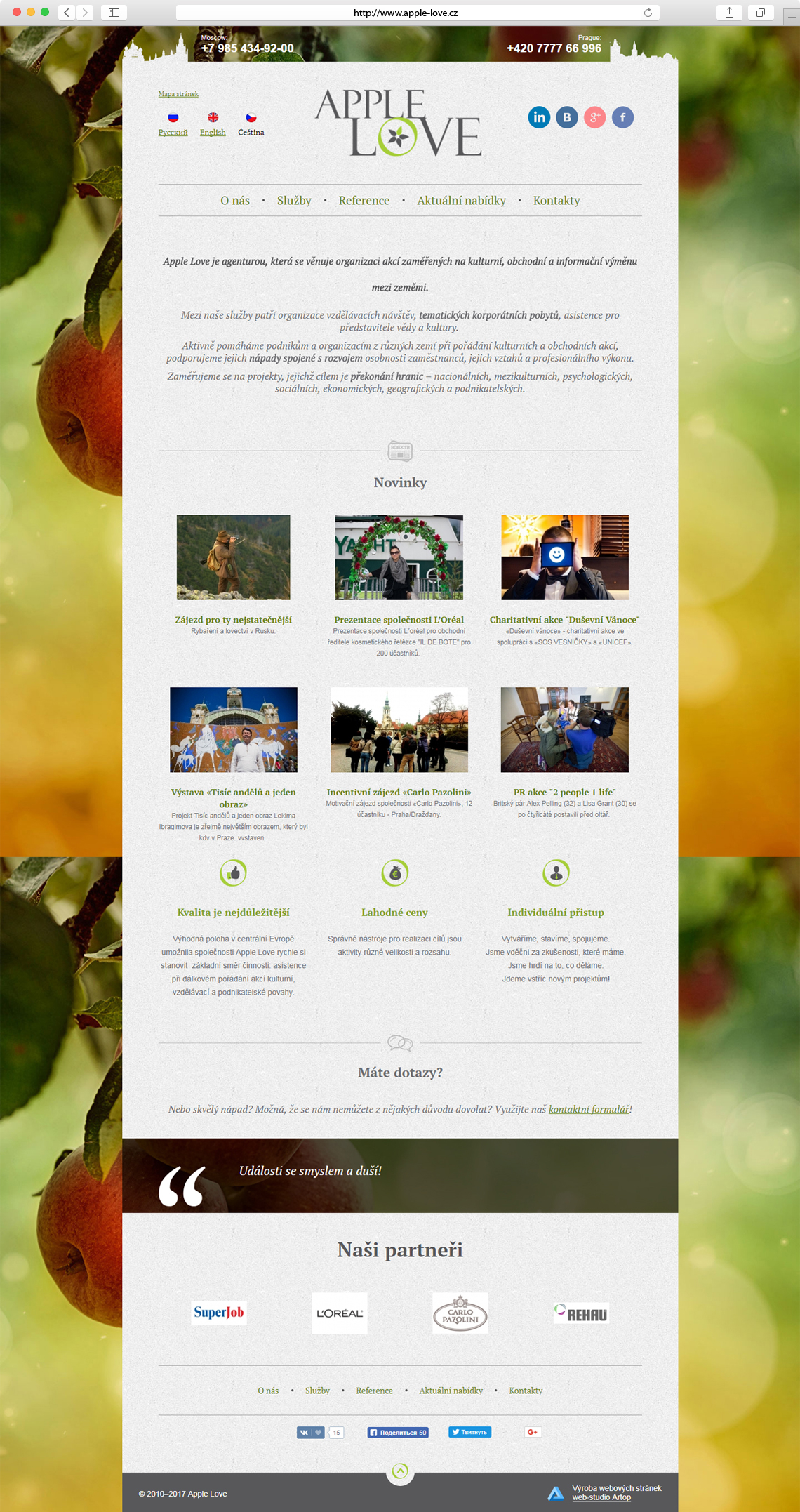 Homepage www.applelove.cz