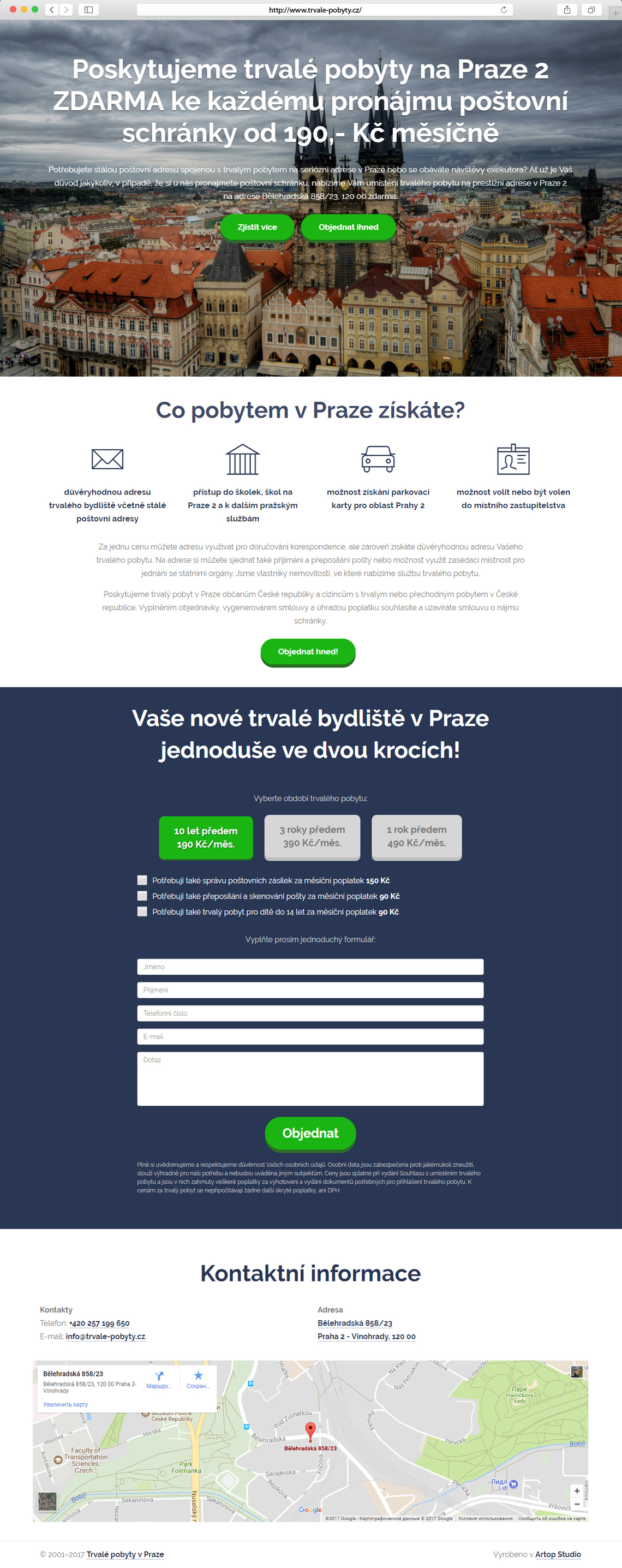 Homepage www.trvale-pobyty.cz