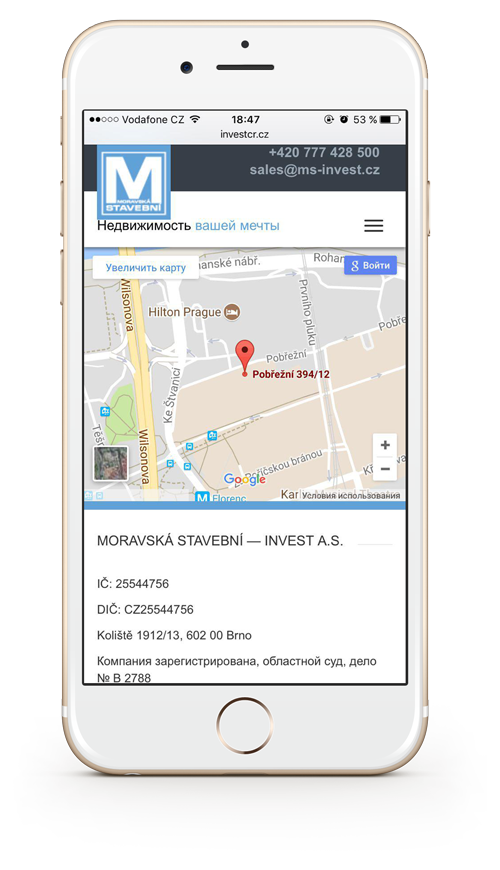 Contacts Moravská stavební Invest
