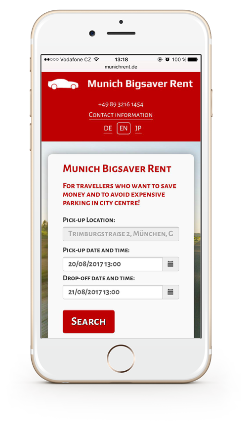 Hlavní stránka Munich Bigsaver Rent