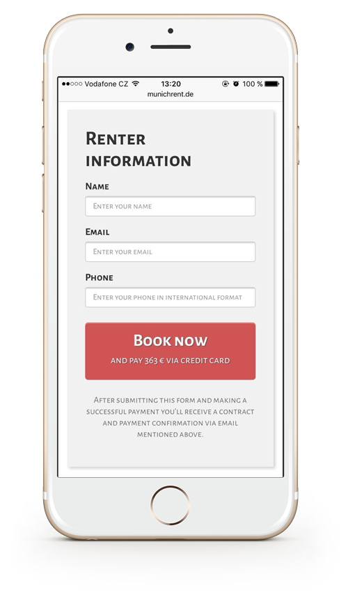 Reservation system Munich Bigsaver Rent