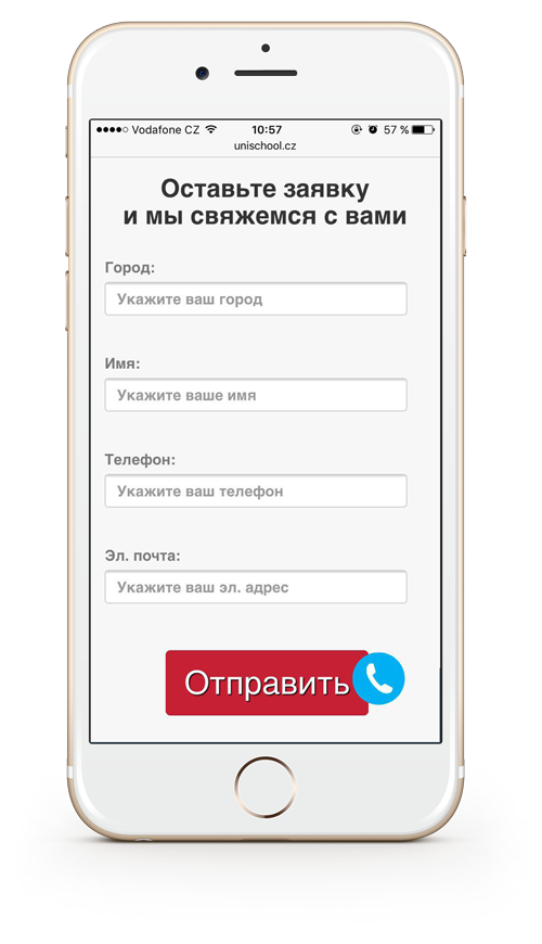 Форма обратной связи франшизы UniSchool