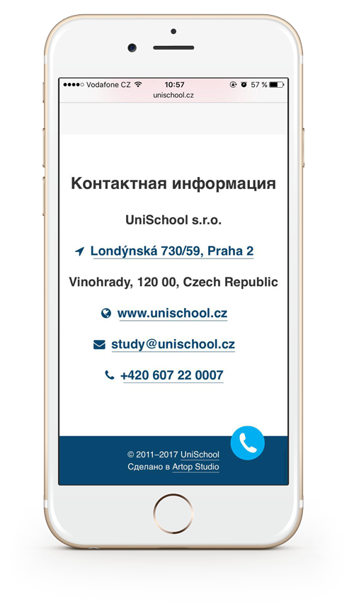 Kontaktní informace UniSchool Franchise