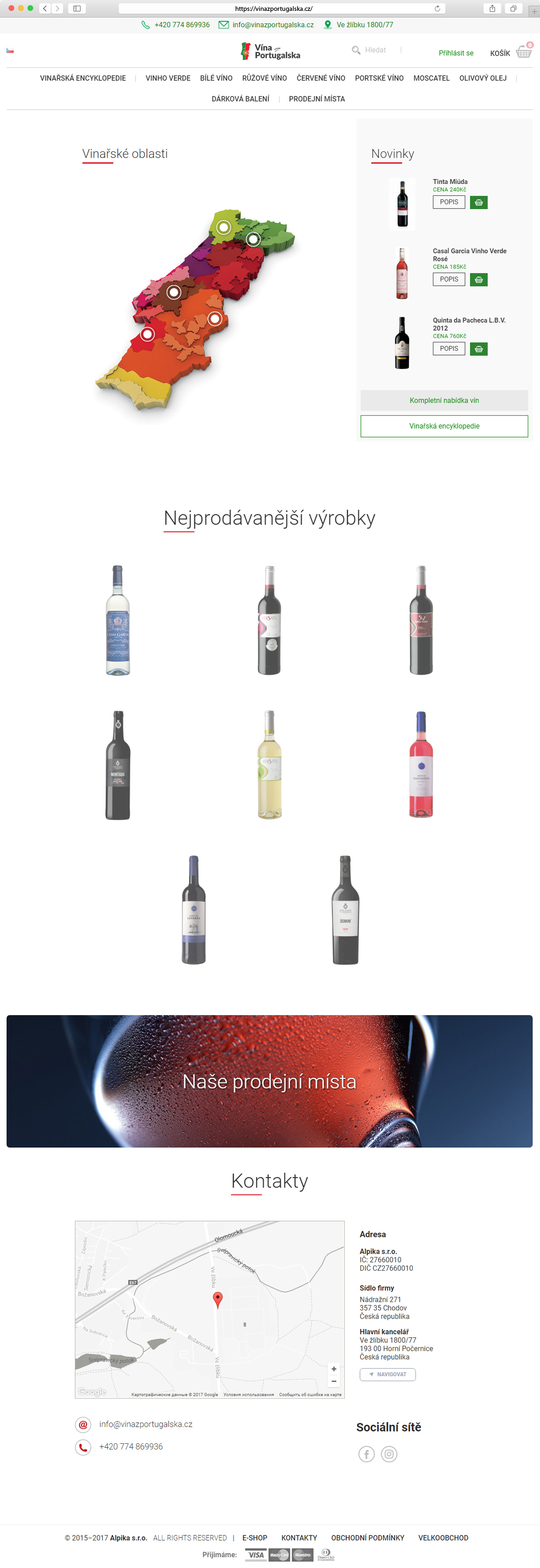 Homepage www.vinazportugalska.cz